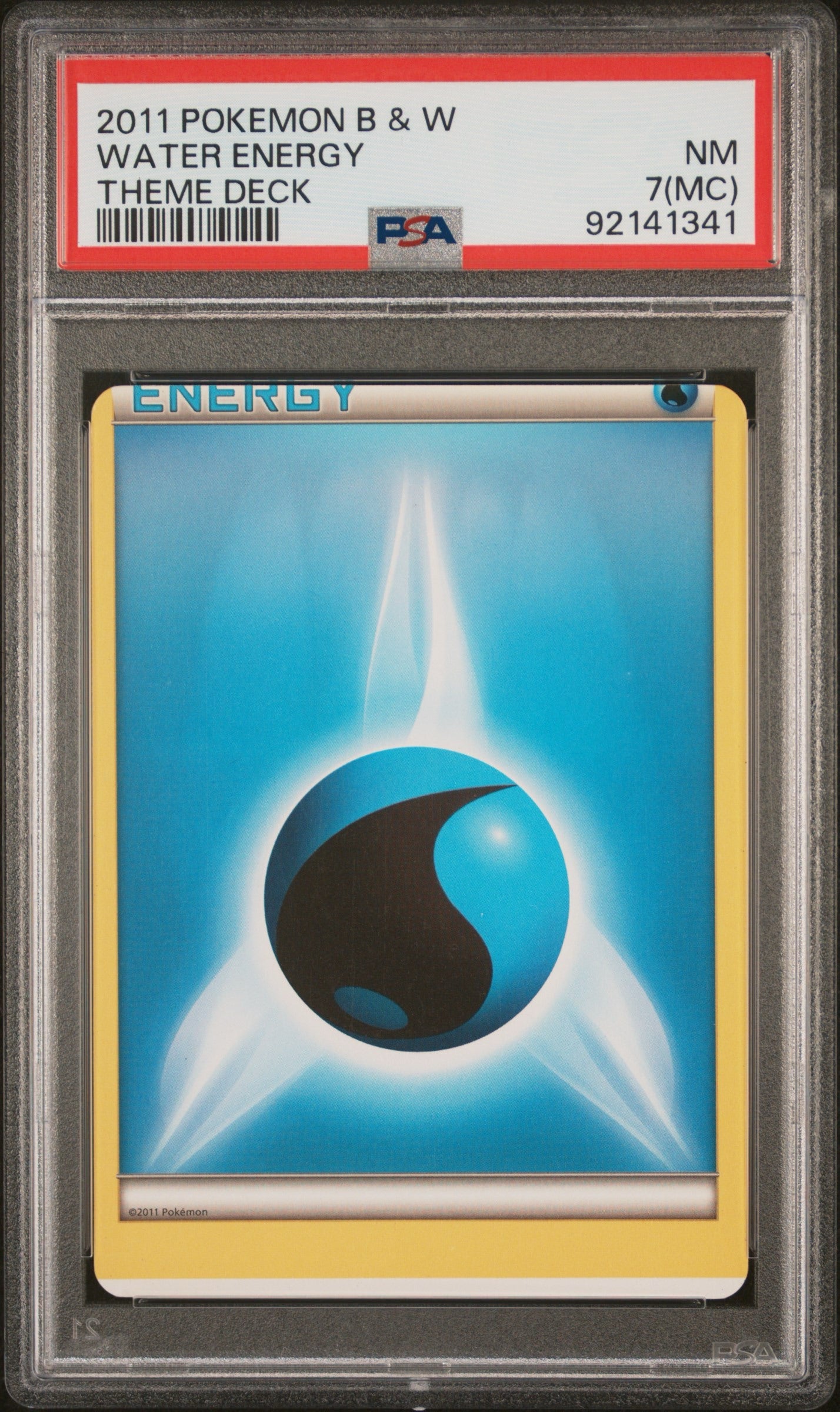 Water Energy (2011 Black & White Theme Deck) PSA 7 - Miscut!