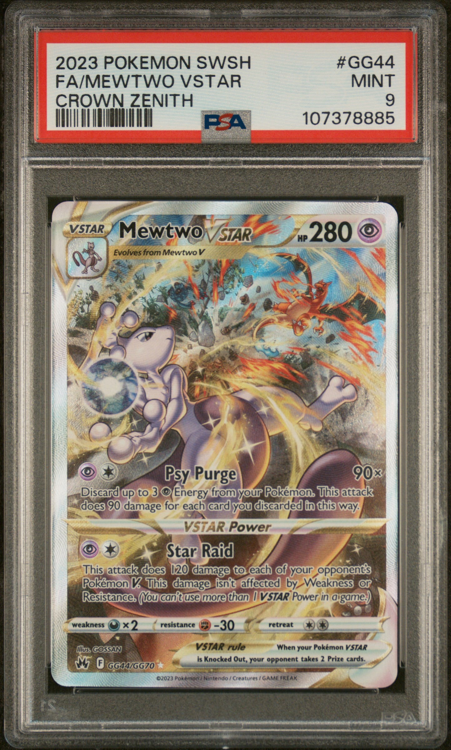 Mewtwo VSTAR (GG44/GG70) PSA Mint 9