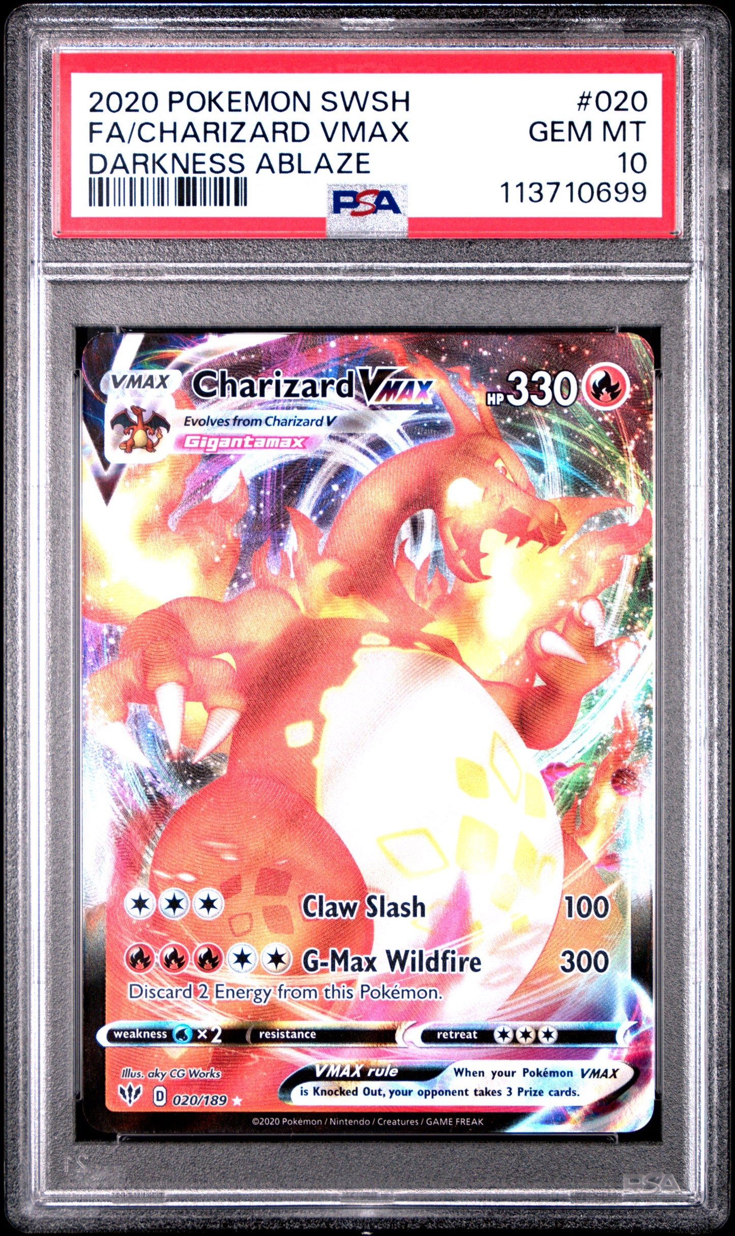 Charizard VMAX (020/189) PSA Gem Mint 10 ๐