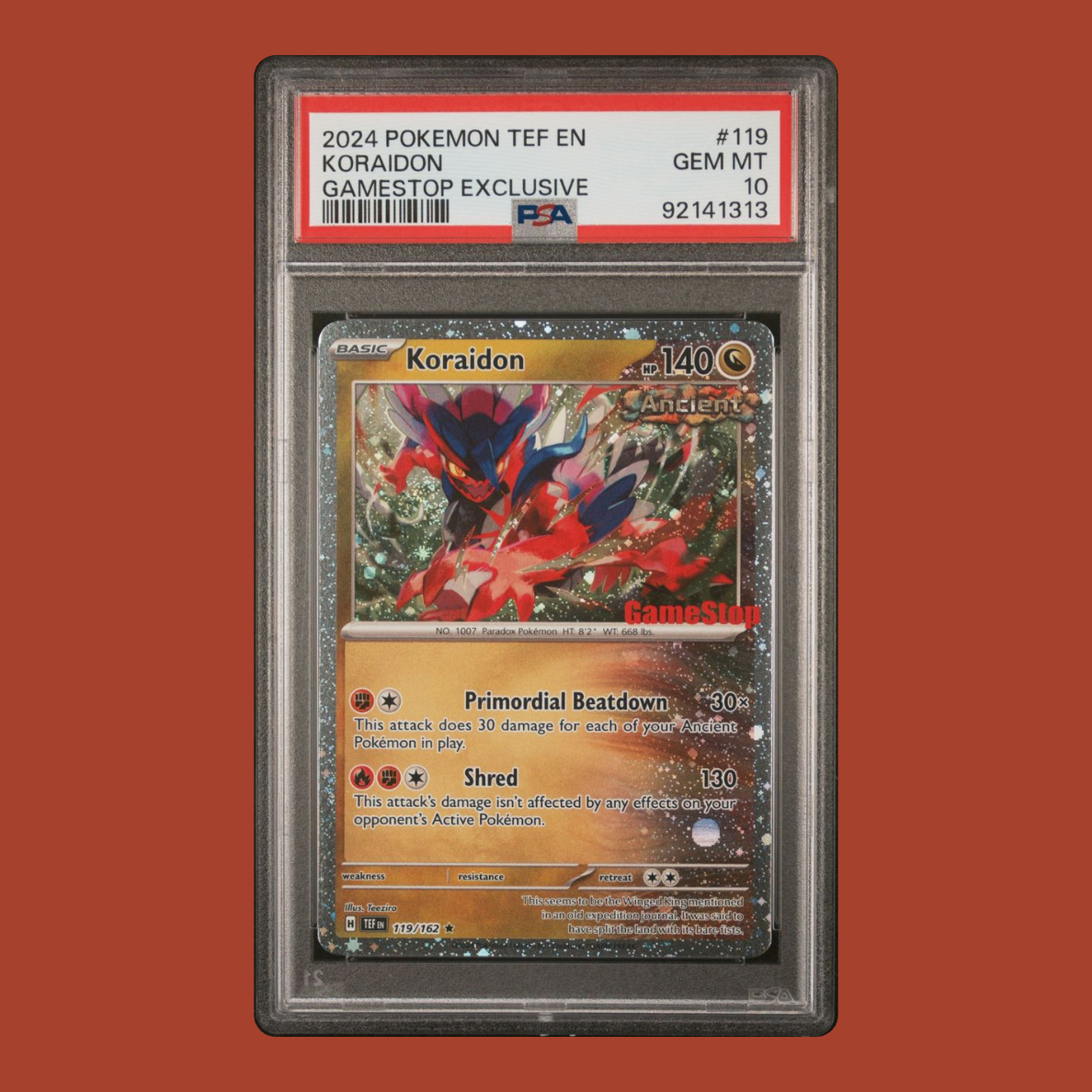 Koraidon 119/162 (Temporal Forces - Gamestop Exclusive) PSA 10