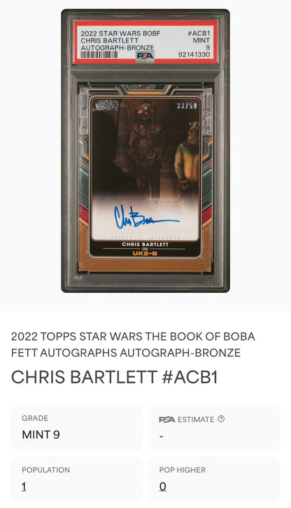 Chris Bartlett as UK2-B #33/50, Autographed (Book of Boba Fett 2022)