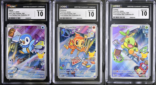 Turtwig, Chimchar, Piplup (Bundle) CGC Gem Mint 10 💎