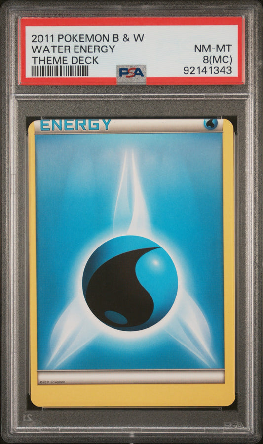Water Energy (2011 Black & White Theme Deck) PSA 8 - Miscut!
