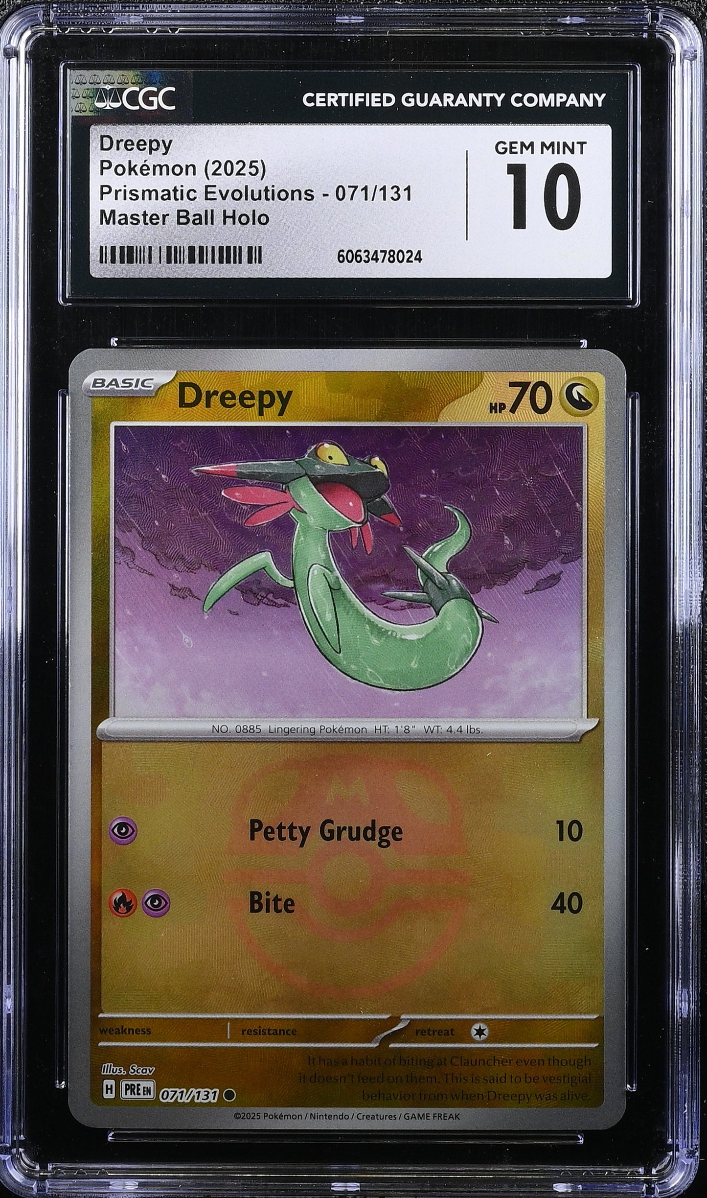 Dreepy - Master Ball (071/131) CGC Gem Mint 10 💎