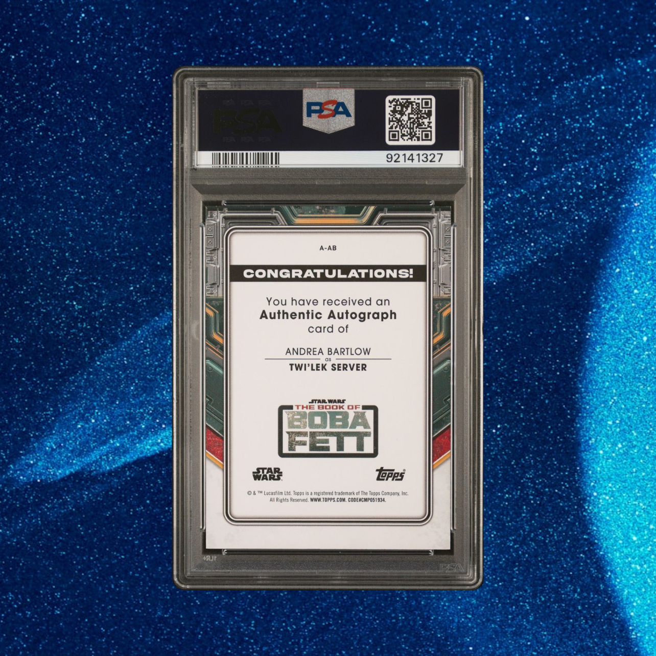 Andrea Bartlow as Twi’lek Server, Autographed (Book of Boba Fett 2022) PSA 9