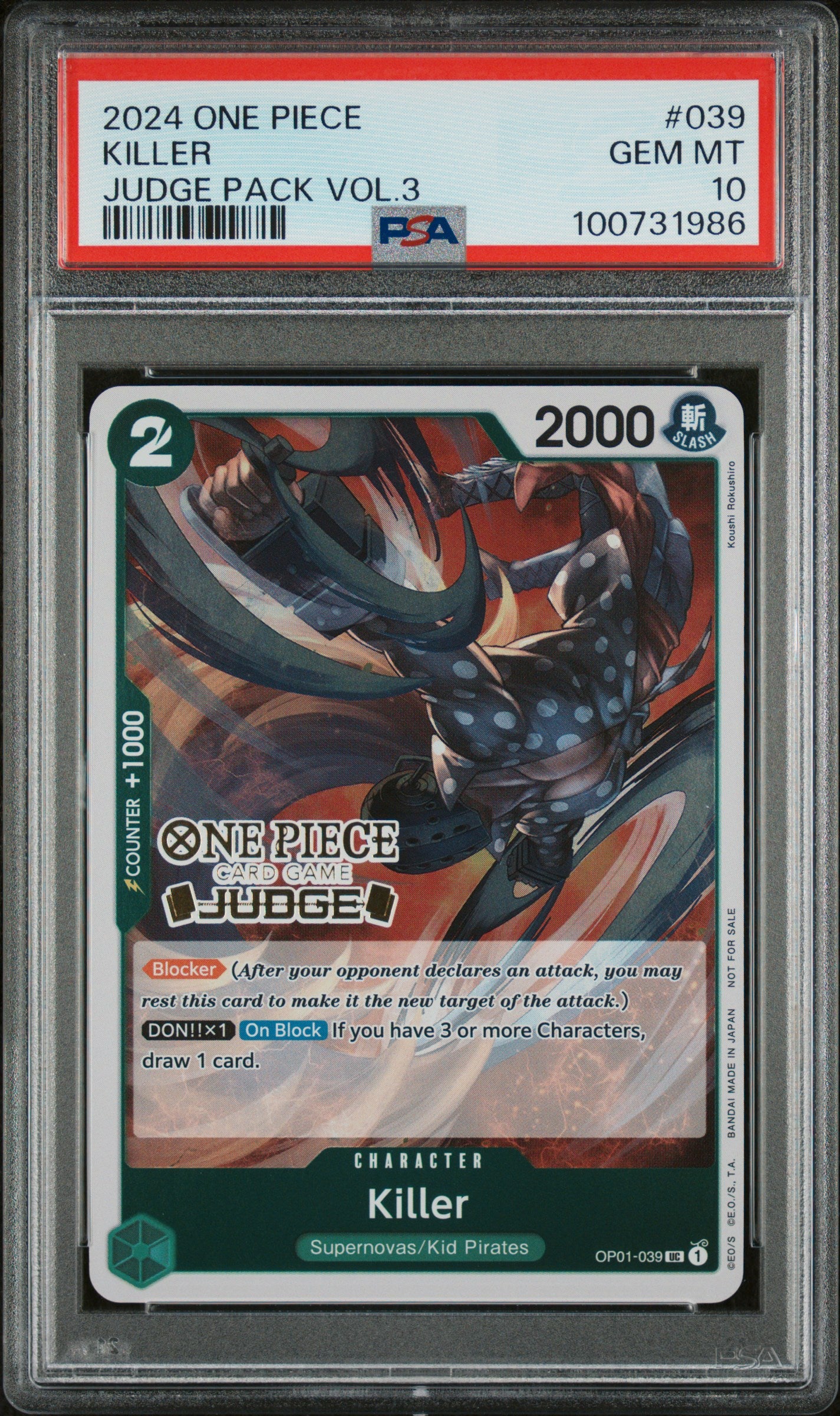 Killer (Judge Pack Vol 3) PSA Gem Mint 10 💎