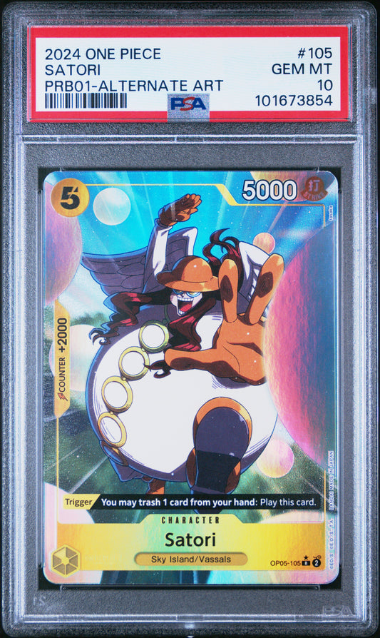 Satori (OP05-105, PRB01) PSA Gem Mint 10 💎
