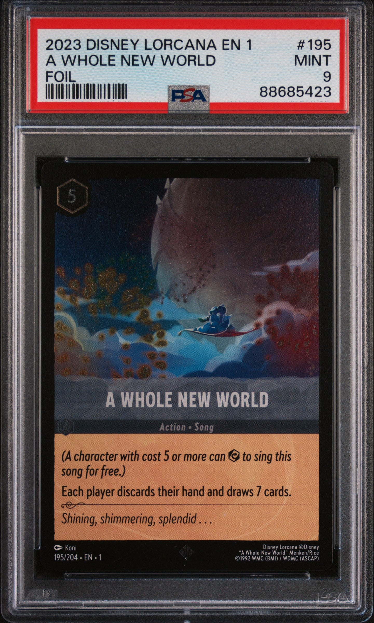 A Whole New World (195/204) PSA Mint 9