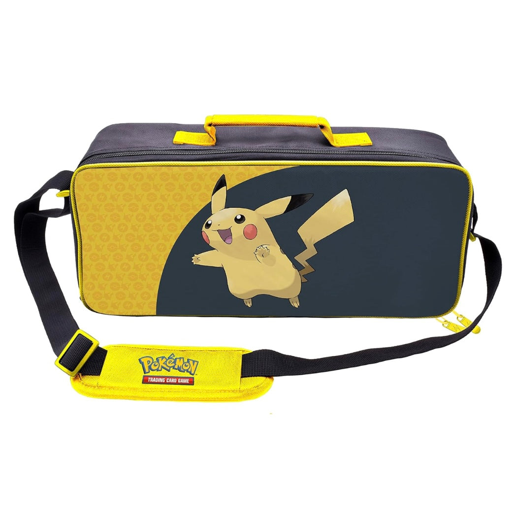 Pokemon Pikachu carrying case with Pikachu illustration on a white background